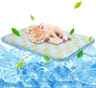 NWK Pet Cooling Mat Ice Silk Cooling Mat for Dogs and Cats Portable and Washable Pet Cooling Blanket for Summer (Blue Toy, Small (40cm x 50cm))