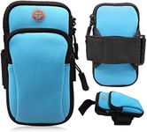 Aeoss Sport Armband for Cell Phone Running/Fitness/Outdoor Sports,Arm Bands Cell Phone Holder Case for Compatible with iPhone 12Pro/12/11 Pro/11/X/8/7/6 Plus Samsung S10 S20 (Blue)