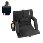 HOMFUL Stadium Seat with Lumbar Pillow Black