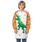 Art Smocks for Kids - Dinosaur Toddler Smock for Painting Boys Art Smock Kids Artist Apron Smock Waterproof for Kids Painting Apron with Long Sleeve Pocket Toddler Green Craft Art Apron Age 4-8 8-12