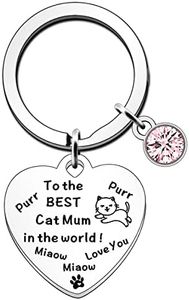 FMCC Cat Mum Gifts for Cat Lovers Keyring-Best Cat Mum Ever Funny Mother's Day for Cat Mum, Silver, One Size, Keyring