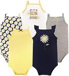 Hudson Baby Unisex Baby Cotton Sleeveless Bodysuits, Daisy, 3-6 Months