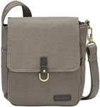 Travelon Anti-theft Courier Tour Bag Travel Tote, Stone Gray, 11.5 x 11 x 3, Travelon Anti-theft Courier Tour Bag