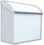 NACH Baxter High Capacity Parcel Mailbox - Wall Mount Mailboxes for Outside, Rust Resistant Galvanized Metal Mailbox - White Mailbox- 12.4”x7.1”x11.8, MB-7000WT