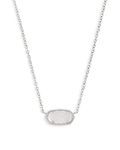 Kendra Scott Elisa Pendant Necklace for Women, Fashion Jewelry, Rhodium-Plated, Iridescent Drusy