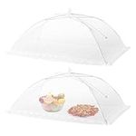 2 Pcs Extra Large Mesh Food Cover Tent Umbrella Food Screen Covers Mesh Domes for Outside Pop-up Mesh Reusable Food Nets for Parties Picnics Outdoor BBQs Collapsible (40x24 inches)