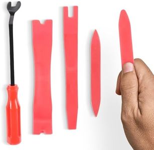 Boulder Tools | Set of 5 Auto Trim Tool Kit - Comprehensive Trim Removal for Car - Professional-Grade Mechanic Tools - Maintenance and Repair Tools - Ideal for DIY Enthusiasts (Red)