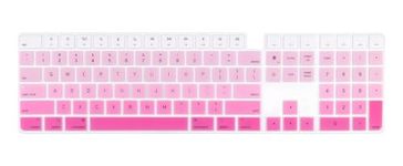 Laprite Premium Ultra Thin Keyboard Protector Cover for 2021 New Apple iMac Magic Touch ID Keyboard with Numeric Keypad Model A2520 iMac Magic with Touch id- GR. Pink