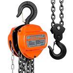 VEVOR Manual Chain Hoist, 2 Ton 4400 lbs Capacity 10 FT Come Along, G80 Galvanized Carbon Steel with Double-Pawl Brake, Auto Chain Leading & 360° Rotation Hook, for Garage Factory Dock