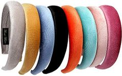 LONEEDY 8 PCS Hard Headbands, 1.2Inch Velvet Sponge Thick Hairbands DIY Hair Accessories for Women (Sponge 8 colors)