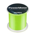 RUNCL PowerMono Fishing Line, Monofilament Fishing Line - Ultimate Strength, Shock Absorber, Suspend in Water, Knot Friendly - Mono Fishing Line (Yellow, 5LB(2.3kgs), 300yds)