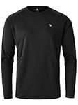 JHMORP Men's Sun Protection UPF 50+ UV Shirt Quick Dry Lightweight Long Sleeve T-Shirt Outdoor Hiking Rash Guard Shirts (Black,CA L)