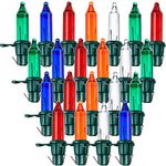 Multicolor Replacement Bulbs, Mini Xmas Lights Wire Christmas Light Set Christmas Decorations, 2.5 Volt (RBG-25M) (60 Pieces)