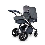 Ickle Bubba Stomp V4 Travel System with Galaxy Car Seat and Isofix Base - Chrome/Blueberry/Blueberry