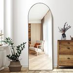 DESBING Arched Full Length Mirror, 65”x24” Floor Length Mirror with Black, Bedroom Full Body Mirror, Free Standing or Wall Mounted or Leaning Against Wall Body Mirror Metal Frame