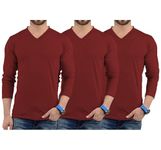 Decrum V Neck Long Sleeve Mens Tshirts Multipack - Soft Comfortable Full Sleeves T Shirts for Men Pack | [4BUN00162] Set 16, S