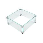 HZAUTOS Outdoor Fire Pit Glass Wind Guard - 14x14x6 Square Fence with 5/16" Thick Tempered Glass for Fire Pits/Table