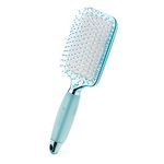 Navaris Paddle Brush with Gel Handle - Detangling Hairbrush for All Hair Types - Colour Design Brush with Soft Comfort Hold - Metallic Blue and White