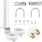 Outdoor 4G 5G LTE Antenna 10-12dBi High Gain Omni-Directional WiFi Antenna with Dual SMA Male Cables and TS9 Adapters 698-3800MHz for Improved Connectivity with Routers and Hotspots