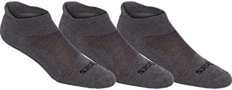 ASICS Cushion Low Cut Socks (Pack of 3), Grey Heather, Medium