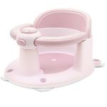 Baby Bath Seat, Infant Bath Seat for Baby 6-36 Months, Sit Up Bath Seat Toddler Baby Bathtub Seat with Anti-Slip Cushion & 4 Suction Cups (Pink)