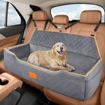 GL GLENSLAVE Dog Car Seat for Large/Medium Dog, Comfortable Dog Car Bed Pet Booster for Back Seat, Fully Detachable & Washable Dog Travel Seat with Thick Cushion (Grey)