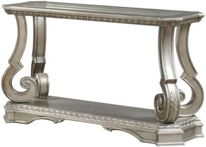 ACME Furniture 86933 Northville Sofa Table, Antique Champagne and Clear Glass