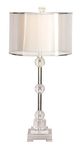 Deco 79 Glass Table Lamp with Crystal Embellishments, 14" x 14" x 30", Silver