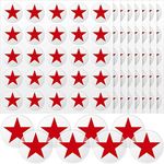 Star Helmet Stickers Football Baseball Helmet Stickers 1-1/8 Inch Vinyl Sports Helmet Stickers and Decals Self Adhesive Hockey Stickers for Hockey, Batting (Clear Print Red, 8 Sheet)
