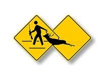 Hunter Dragging Killed Deer (Rifle Gun) Yellow Diamond Crossing Decal Xing Zone Sign Parody Novelty Truck Vehicle Vinyl Sticker (Yellow(Gun))