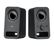 Logitech Z150 Compact Multimedia Stereo Speakers, EU PLUG, 3.5mm Audio Input, Integrated Controls, Headphone Jack, Computer/Smartphone/Tablet/Music Player - Midnight Black