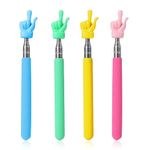 4pcs Teachers Pointer Sticks, Telescopic Teachers Pointer for Classroom Presentation Whiteboard Extendable Pointing Stick for Teachers Speakers (Pink, Yellow, Blue, Green)