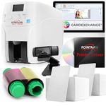 SAFEHITCH Pointman Pulse 200 ID Printer Bundle - Logitech Webcam - ID Card Printer Bundle - 200 Cards - Dye-Sublimation Ribbon - CardExchange ID Card Design Software - PVC ID Card Printer (Pulse 200)