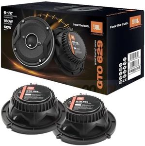 JBL GTO629 6.5" Grand Touring Series Car Audio Speakers - 2-Way, 360 Watts MAX Power, Factory-Sized Replacement Includes Iron Crush Cleaning Cloth.