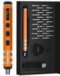 Adjustable Torque Mini Electric Screwdriver, [Upgraded] Homtronics 37 in 1 Cordless Precision Screwdriver Set Rechargeable with 30 Magnetic Bits, LED Light, Perfect for Phone, Laptop, Camera, (Orange)