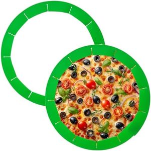 UAREBST Adjustable Pie Crust Shields Baking Protectors, Silicone Cover Ring Fits 8-11.4 Inch Pies, Baking Pie Pizza Crust Shield Protector Cover for Edges (Green-2pcs)