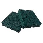 Amari Bargains Plastic Interlocking Garden Tile - Anti Slip Decking Tiles - Tiles For Walkaway Floor Tiles, Patio - Non Slip Waterproof Deck Board - Outdoor Paving Lawn Grid - 30x30cm (Green - 30x)
