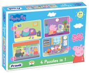 Frank Peppa Pig - A Set of 4 Jigsaw Puzzle for Kids Above 3+ Years - Fun & Challenging Brain Booster Games - for Focus and Memory - 60402