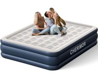 CHERIMOR Air Mattress with Built in Pump, 18 inch High Luxury Thicken Sturdy Inflatable King Size Mattress for Guests & Home, Portable Blow up Mattress with Carry Bag, Air Bed for Adults & Family