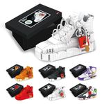 Basketball Sneaker Mini Building Blocks, Compatible with Lego Shoes Jordan Building Toy Set, for Adults and Kids 6+, Gifts for NBA and Basketball Fans (AJ4-White)