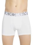 Jockey IC28 Men's Tactel Microfiber Elastane Stretch Solid Trunk with Moisture Move Properties_White_XXL