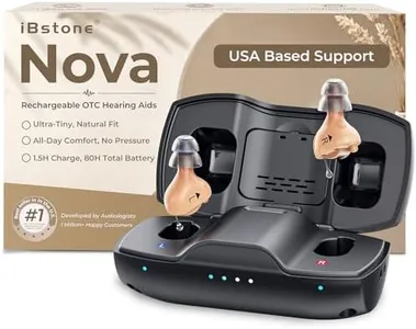 iBstone Nova Hearing Aids for Seniors Adults – Superior Sound Quality, Smart Noise Cancelling, No Feedback, Auto On/Off, Rechargeable, with Dryer Department & Anti-Lost Lanyard, Over-the-Counter