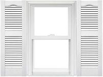 Mid America Open Louver Vinyl Shutters (1 Pair) - 14.5 x 48 001 White