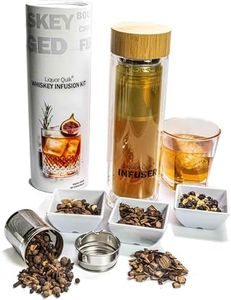 Liquor Quik Whiskey Infusion Kit - Complete DIY Whiskey Making Kit Complete w/ 450ml Glass Infuser Vessel & 3 Craft Infusing Flavor Packets - Alcohol Gifts for Him, Mixology Cocktail Bar Accessories