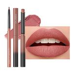 Matte Lipstick for Women,Nude Lipstick Lipliner Pencil Lip Filler Long Lasting Lip Gloss,Lip Liner and Lipstick Set,Lip Makeup Kits for Daily Makeup and Holiday