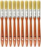 10 Pack Paint Brushes Ideal for Walls & Ceilings, Paint Brush Set with Synthetic Bristle Brush, Heavy-Duty Gloss Paint Brush for Fiberglass and Laminating (0.5 Inch)