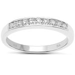 The Diamond Ring Collection: 3mm wide Sterling Silver Channel set Diamond Eternity Ring (Size V)