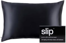Slip Silk Queen Pillowcase, Black (20" x 30") - 100% Pure 22 Momme Mulberry Silk Pillowcase - Anti-Aging, Anti-BedHead, Anti-Sleep Crease