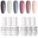 Gellen Gel Nail Polish kit - Nude Grays 6 Colors Gel Polish Kit, Nail Gel Classic Pastels Natural Shades Home Gel Manicure Set