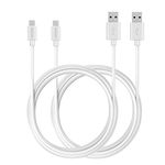 MaGeek® [Pack of 2pcs] 10ft / 3.0m Premium Super Long Micro USB Cables High Speed USB 2.0 A Male to Micro B for Samsung, HTC, Sony, Motorola, LG, Google, Nokia and More (White)